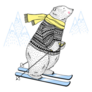 Polar Bear Skier In Sweater & Scarf Sticker