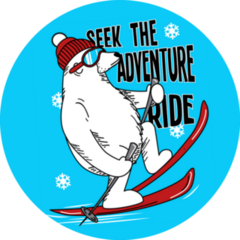 Polar Bear Skiing Seek The Adventure Ride Sticker