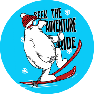 Polar Bear Skiing Seek The Adventure Ride Sticker