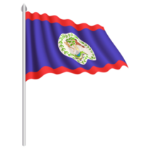 Pole Flag Belize Waving Sticker