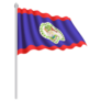 Pole Flag Belize Waving Sticker