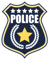 Police Badge with Stars Sticker