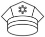 Police Cap Line Art Sticker