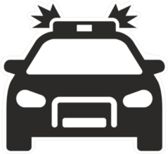 Police Car Icon Sticker