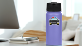 Police Car Patrol Sticker on a Water Bottle (New) example