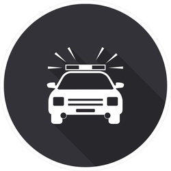 Police Car Shadow Icon Sticker