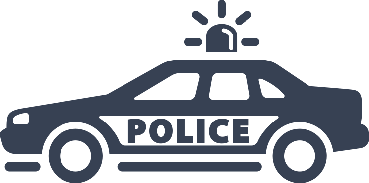 Police Car With Siren Sticker