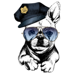 Police Dog French Bulldog Hat Sticker