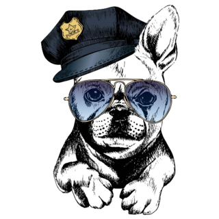 Police Dog French Bulldog Hat Sticker