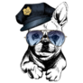 Police Dog French Bulldog Hat Sticker