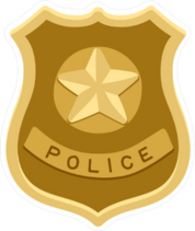 Police Gold Badge Sticker