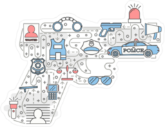 Police Icon Gun Sticker