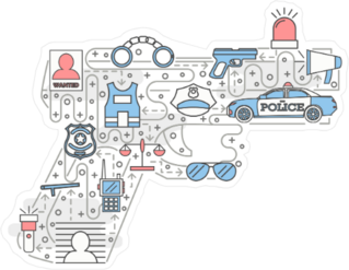 Police Icon Gun Sticker