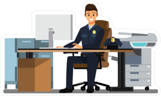 Police Officer Desk Sticker