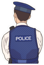 Police Officer in Vest Sticker