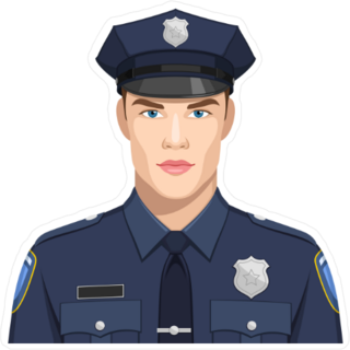 Police Officer Portrait Sticker