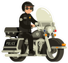 Police Officer Riding Motorcycle Sticker