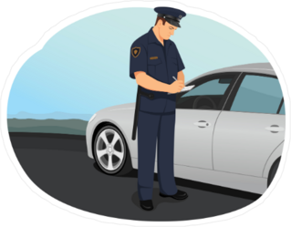 Police Officer Writing Ticket Sticker