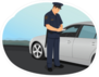 Police Officer Writing Ticket Sticker