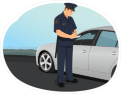 Police Officer Writing Ticket Sticker