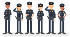 Police Squad in Uniform Sticker