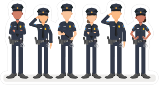 Police Squad in Uniform Sticker