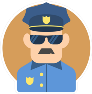 Policeman Flat Illustration Sticker