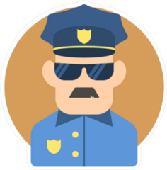 Policeman Flat Illustration Sticker