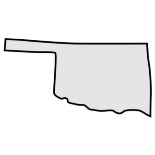 Political Borders Of Oklahoma Gray Sticker