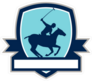 Polo Player Riding Horse Shield Crest Sticker