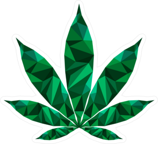 Polygon Art Pot Leaf Sticker