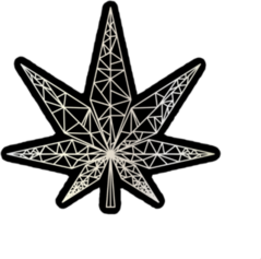 Polygon Cannabis Leaf Sticker