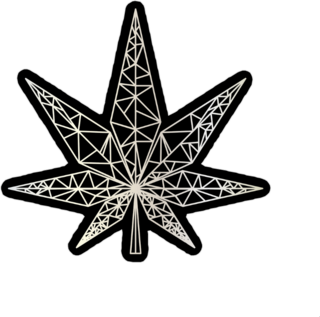Polygon Cannabis Leaf Sticker