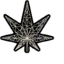 Polygon Cannabis Leaf Sticker
