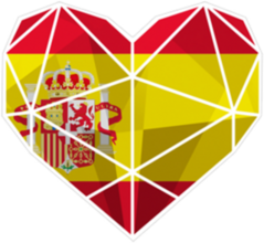 Polygon Heart Of Spains National Flag Sticker
