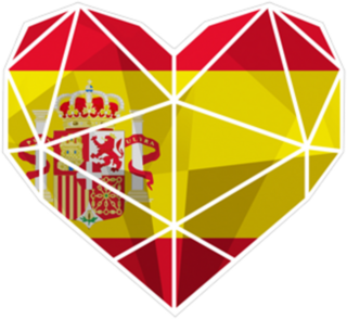 Polygon Heart Of Spains National Flag Sticker