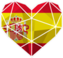 Polygon Heart Of Spains National Flag Sticker