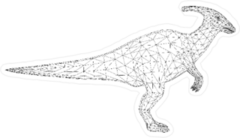 Polygon Line Art Dinosaur Sticker