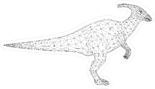 Polygon Line Art Dinosaur Sticker