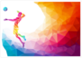Polygon Volleyball Player In Action Sticker