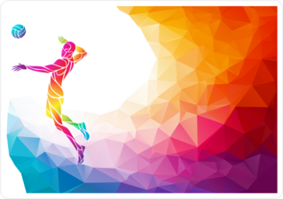 Polygon Volleyball Player In Action Sticker