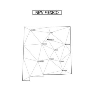 Polygonal Abstract Map New Mexico Sticker