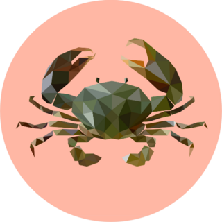 Polygonal Crab On Pink Sticker