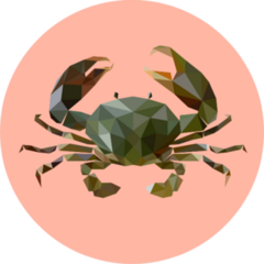 Polygonal Crab On Pink Sticker