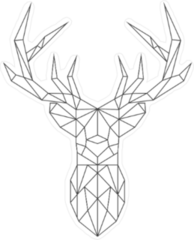 Polygonal Deer Head Sticker