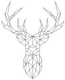 Polygonal Deer Head Sticker