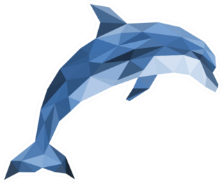 Polygonal Dolphin Jumping Sticker