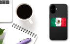 Polygonal Flag Of Mexico Sticker on a Phone (New) example