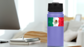 Polygonal Flag Of Mexico Sticker on a Water Bottle (New) example