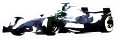 Polygonal Formula Racing Car Sticker